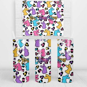Easter Skinny Tumbler | Bright Leopard Print Bunnies