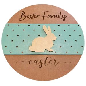 Lilyway Designs Easter Decorative Sign With Personalised Family Name
