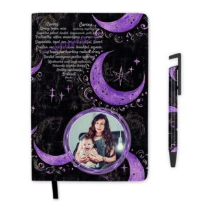 Gift Set For Mom - A5 Journal and Pen | Purple Celestial Moons