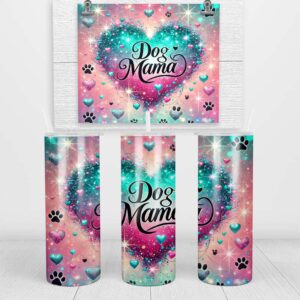 Dog Mama Glitter And Paws | Mother's Day Skinny Tumbler