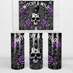 Gothic Skull and Spider Skinny Tumbler Skinny Tumbler