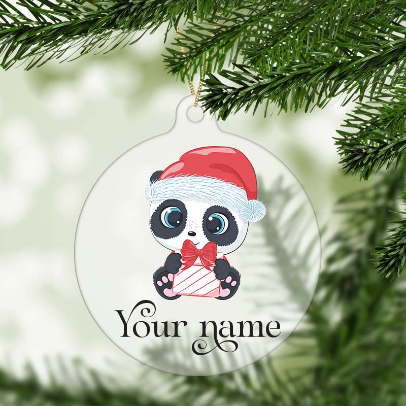 Festive Panda Christmas Ornament