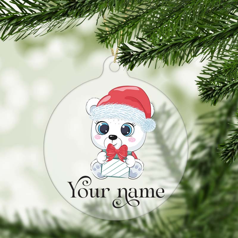Jolly Polar Bear Christmas Ornament