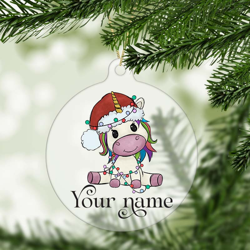 Fairy Light Unicorn Christmas Ornament