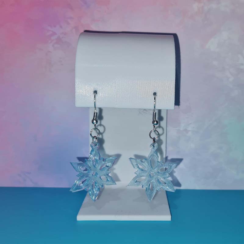 Frosty Blue Sparkle Christmas Earrings