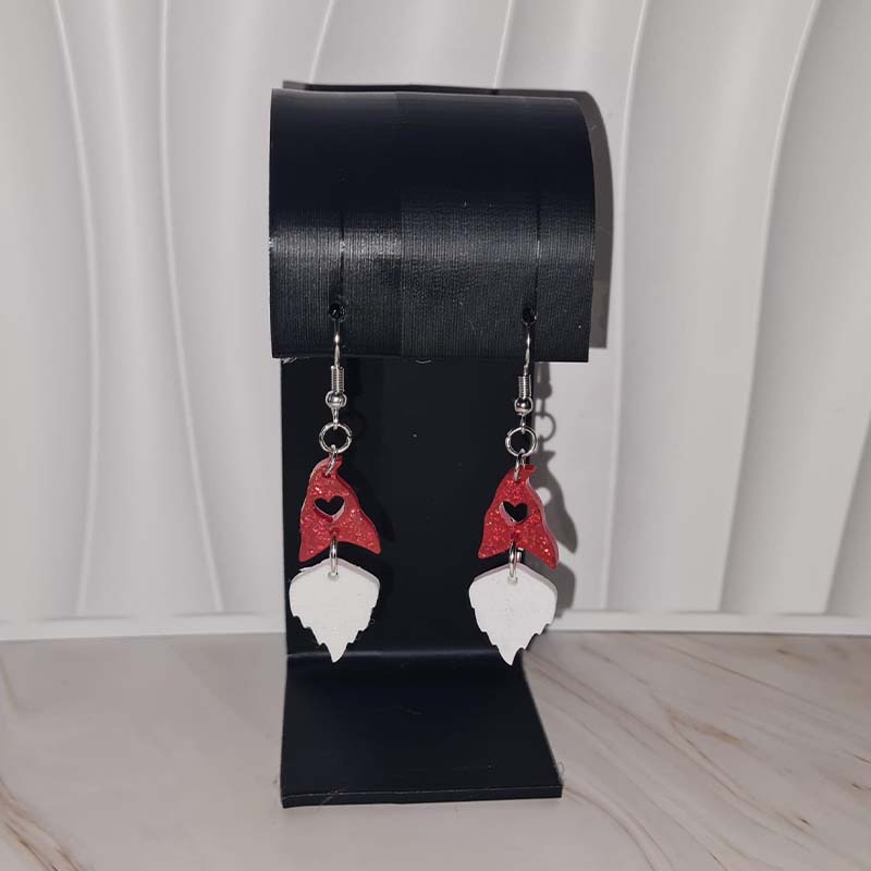 Elf Hat and Beard Christmas Earrings