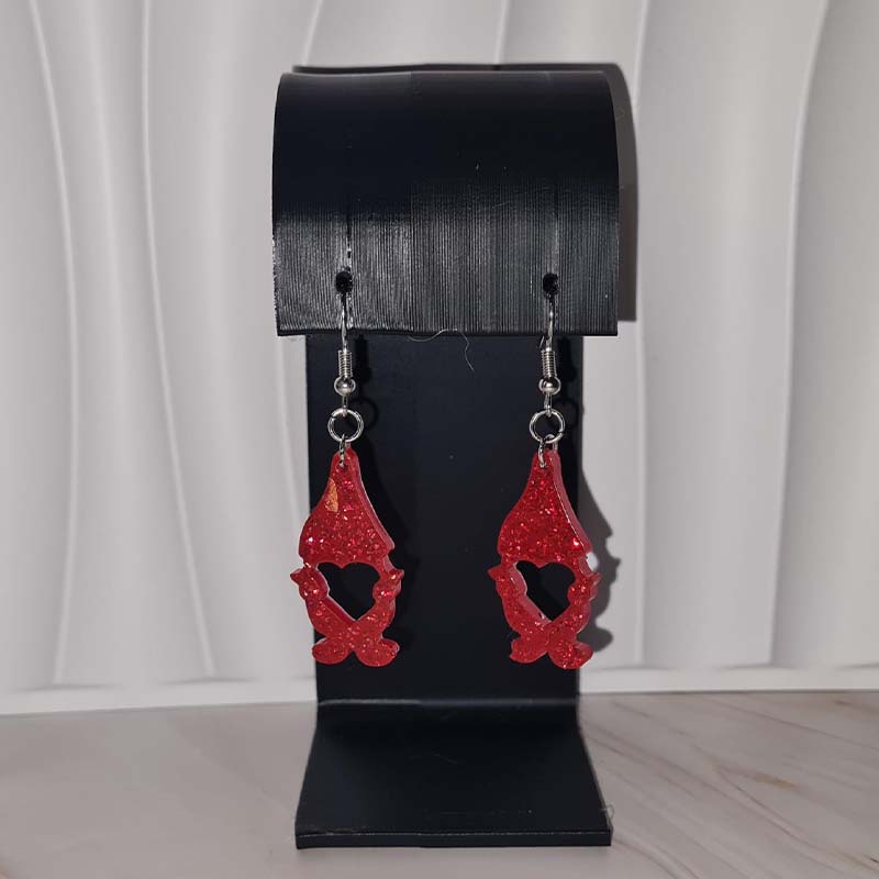 Elf Heart Cutout Christmas Earrings