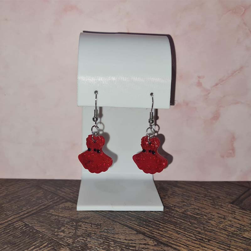 Mrs Claus Dress Christmas Earrings