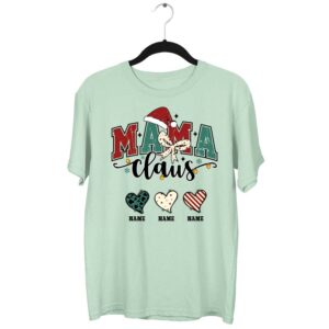 Mama Claus With Custom Names T-Shirt